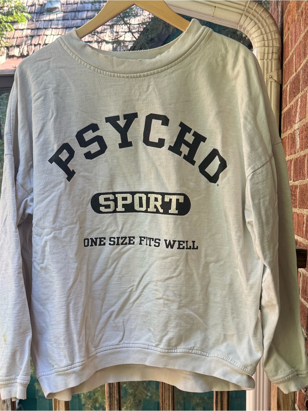 Vintage Psychowear White Graphic Sweatshirt - 'Psycho Sport'